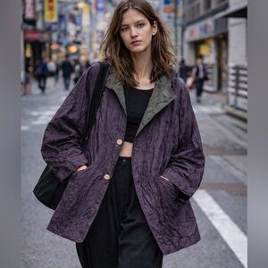 Issey Miyake Reversible Crinkle Pleated Jacket Avant Garde, M/L, Vintage